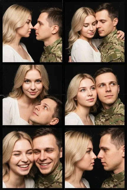 Романтичный коллаж с военным