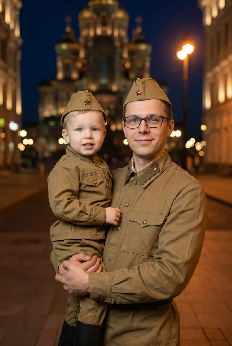 Портрет на фоне парка Патриот по вашему фото — пример обработки фото нейросетью