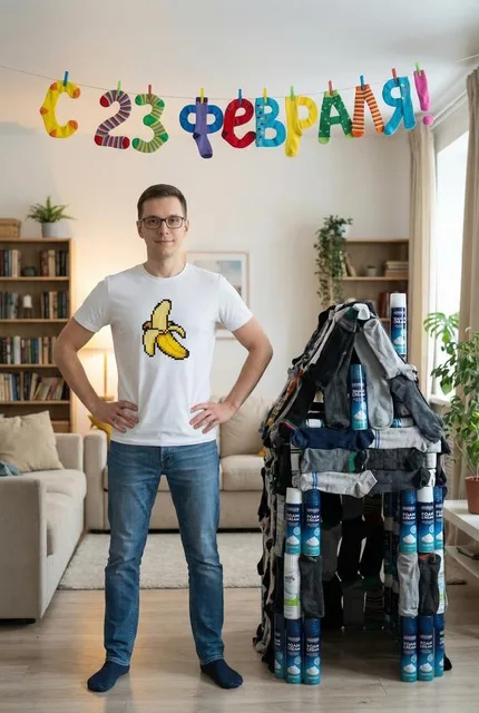 Шуточная сцена с носками на 23 февраля