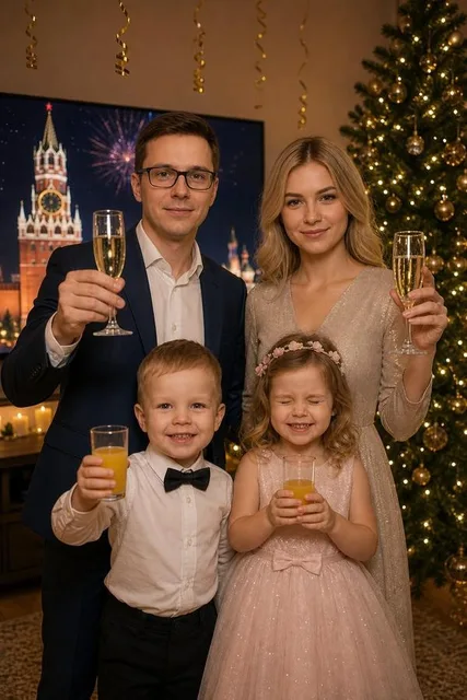 Семейный портрет в новогоднюю ночь