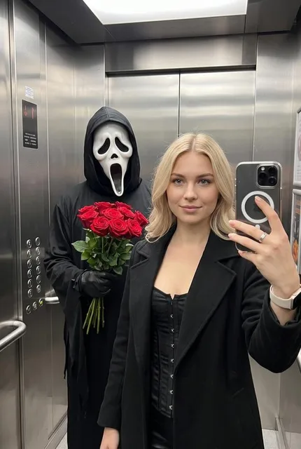 Селфи на Хэллоуин: Ghostface