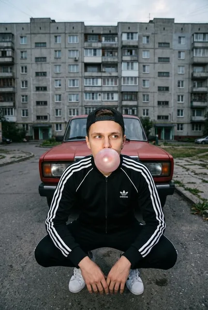 Уличная фотосессия в духе 90-х