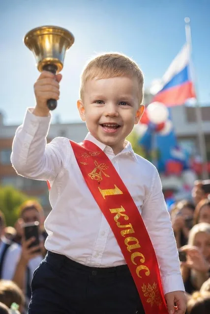 Трогательный момент школьной линейки