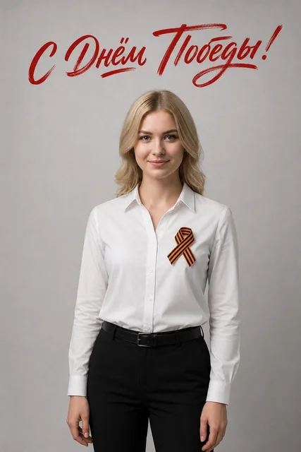 Студийный портрет к 9 мая на белом фоне