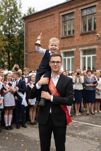 Кадр со школьной линейки 