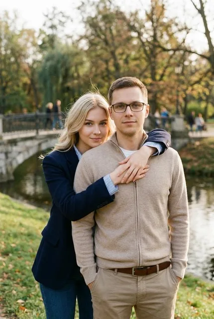 Винтаж фотосессия пары в парке