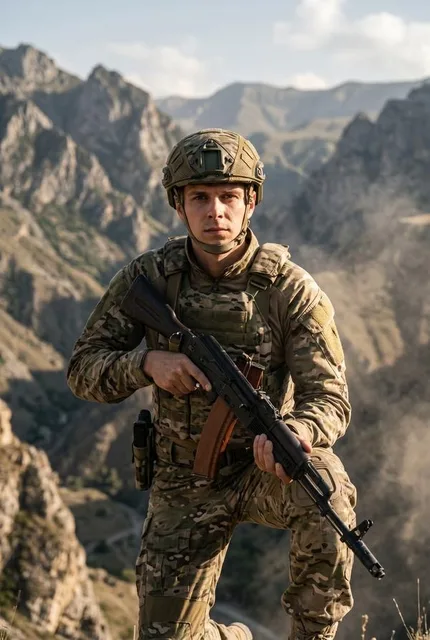 Горный воин в тактической экипировке