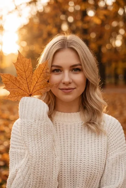 Кадр из фотосессии осенью