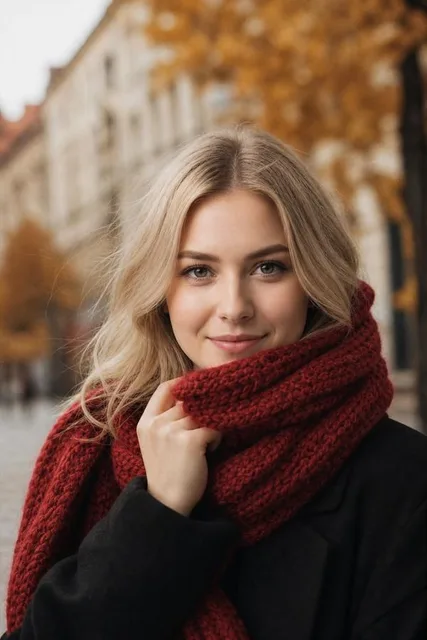 Портрет с красным шарфом