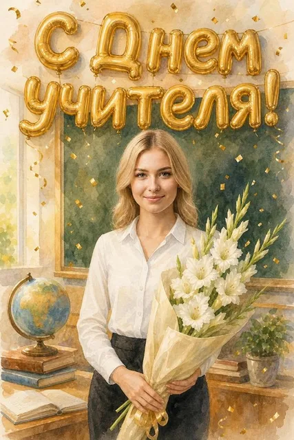Сгенерировать ИИ-открытку ко Дню учителя