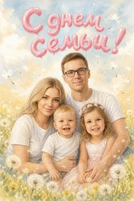Создать ИИ-открытку ко Дню семьи