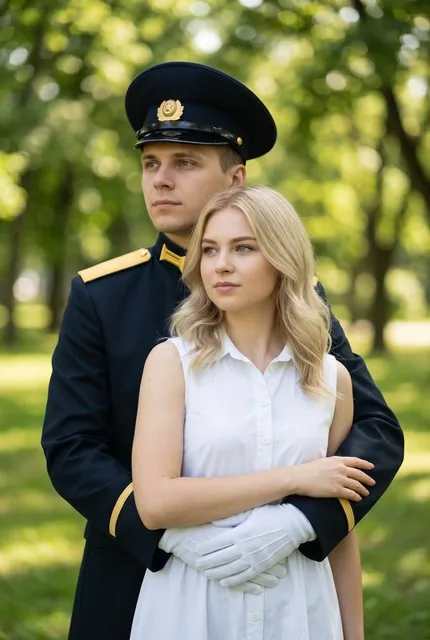Пара в саду